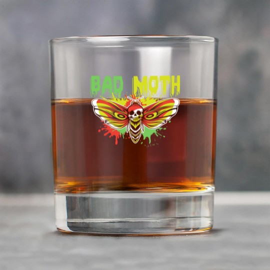 Bad moth | fancy skull colored moth art Rock Glasses