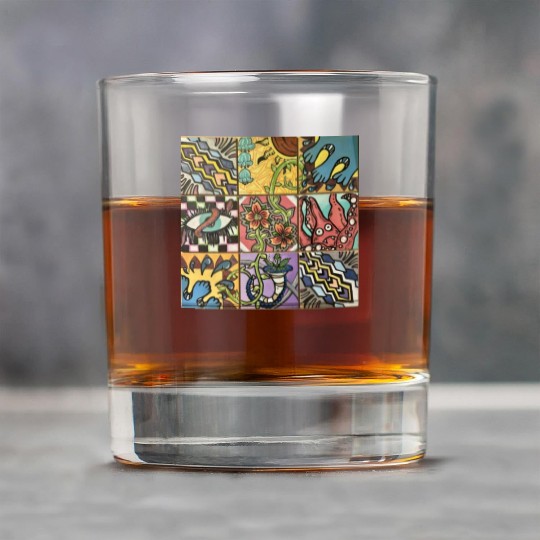 Hand painted wooden squares art by KateToxin Rock Glasses
