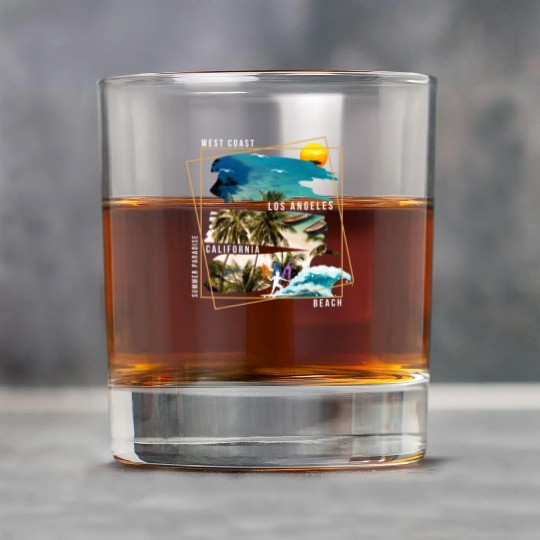 West Coast Los Angeles California Beach Rock Glasses