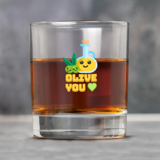 Olive You! Cute Olive I Love You Cartoon Rock Glasses