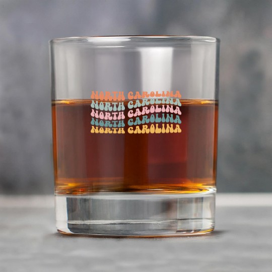 North Carolina State North Carolinian Pride Groovy Rock Glasses