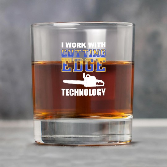 Forest Arboriculturist Lumberjack Chainsaw Logo Rock Glasses