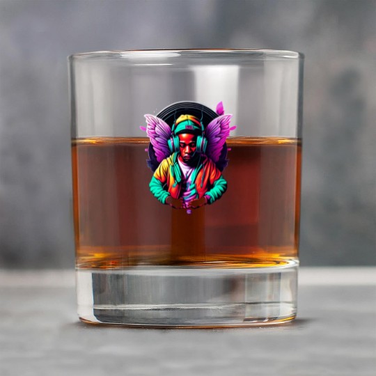 Colorful Butterfly person effect Rock Glasses