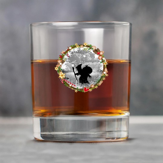 Knecht Ruprecht in paper cut style Christmas Rock Glasses
