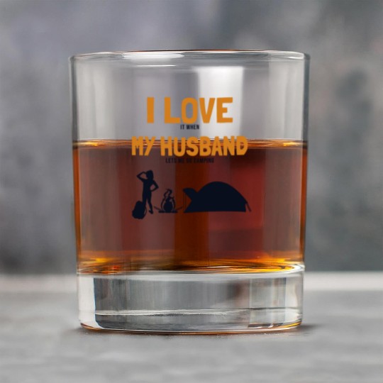 I love my Husband Camping Campgrounds Glamping Rock Glasses