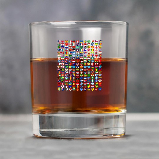 International Flags of the Countries of the World Rock Glasses