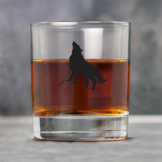 Howling Wolf Silhouette Rock Glasses