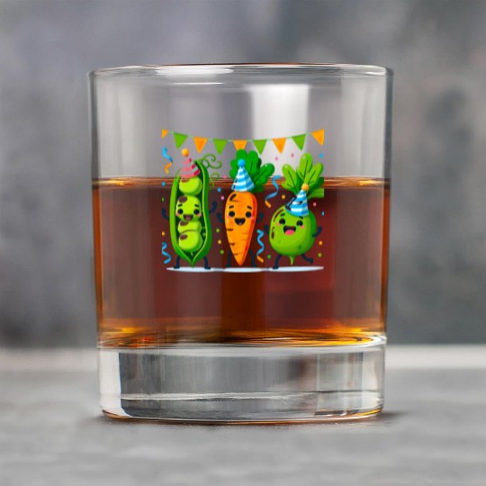 Festive Vegetable Party Fun for a Vegetable eater Rock Glasses