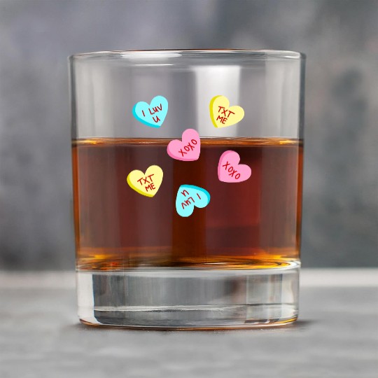 Sweet Candy Hearts Valentines Day Rock Glasses