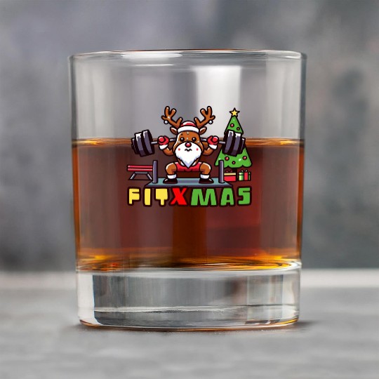 fit xmass, funny christmas reindeer Rock Glasses