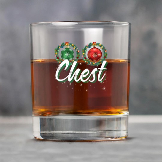 Chest Nuts Christmas Couple Funny Matching Rock Glasses