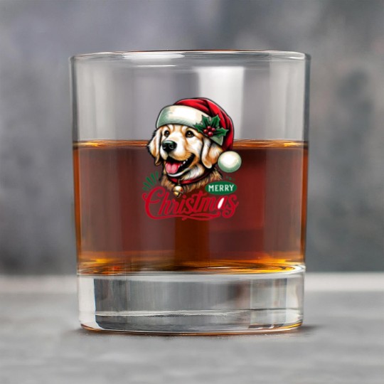 Golden Retriever Christmas Rock Glasses