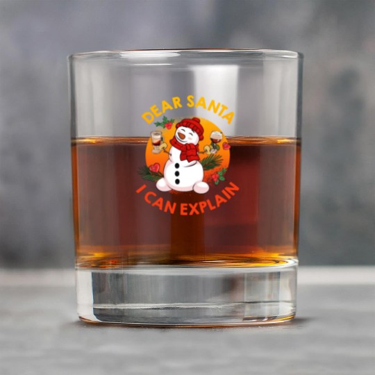 Schneemann Dear Santa I can Explain Funny Rock Glasses