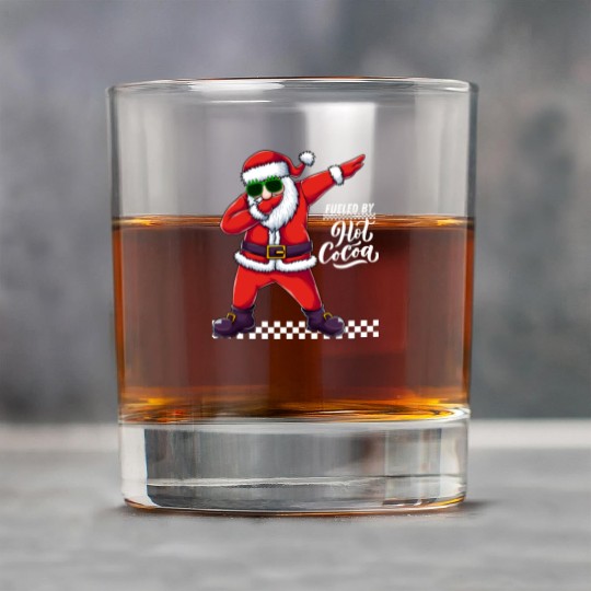 Fueled by Hot Cocoa, dabbing Santa Rock Glasses
