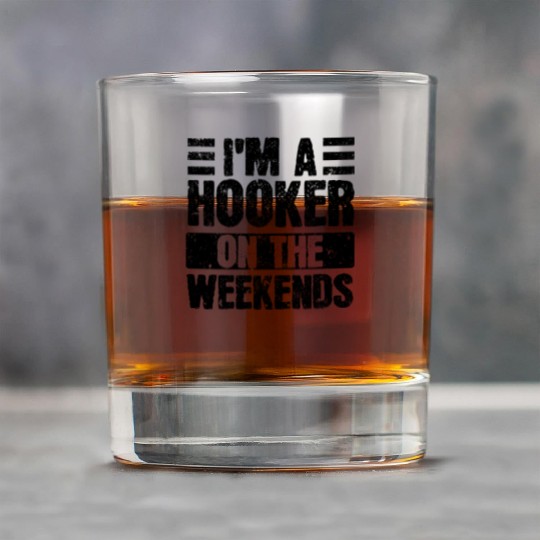 Fishing Lover I'm a Hooker on the Weekend Rock Glasses