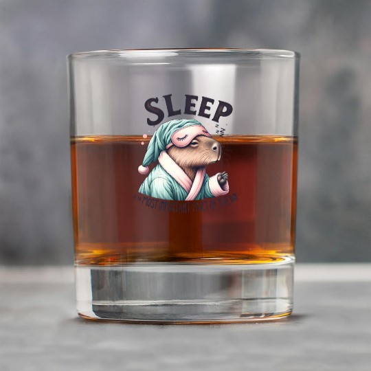 Sleepy Capybara in Comfy Pajamas Rock Glasses
