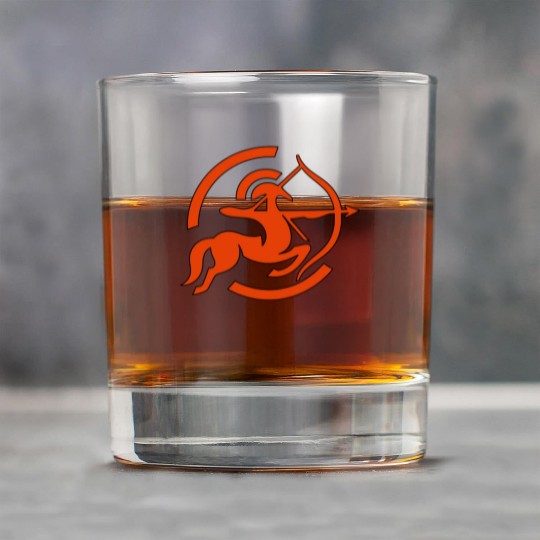 Zodiac Sagittarius Arc Icon Minimalistic In Red Rock Glasses