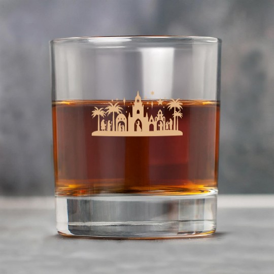 Nativity Scene with Mary Joseph Baby Jesus Rock Glasses
