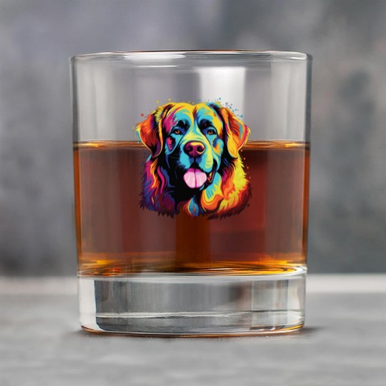 Watercolor Colorful Great Pyrenees Rock Glasses