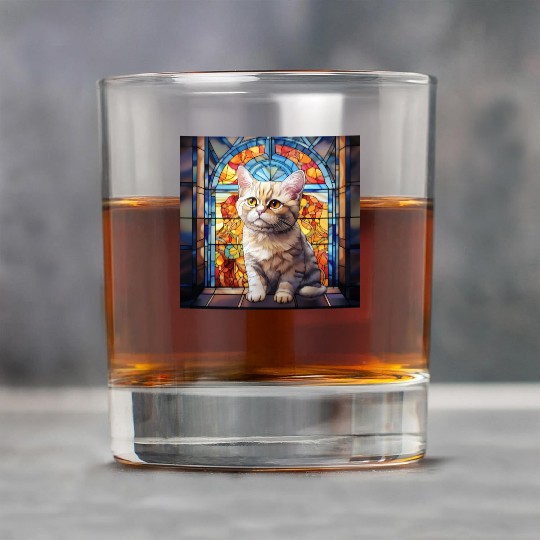 British Shorthair kitten in stained glass Rock Glasses