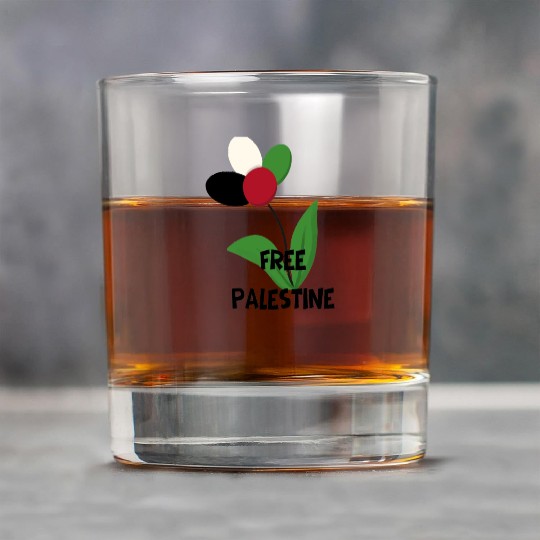 Free Palestine,Flag-colored rose ,watermelon color Rock Glasses