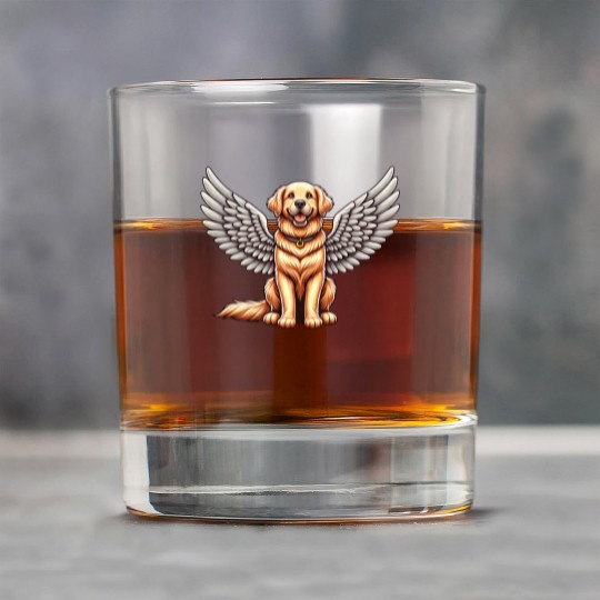 Golden Retriever Angel - Gentle Dog with Wings Rock Glasses