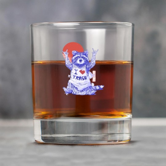 I Love Trash Cute Funny Metal Raccoon Gift Rock Glasses