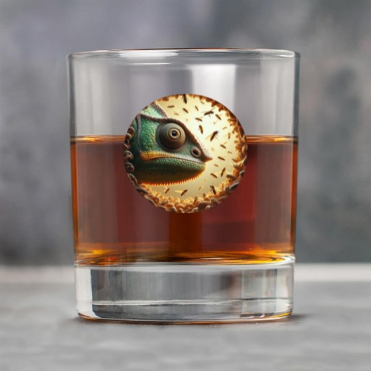 Chameleon head surrounded by bees Rock Glasses