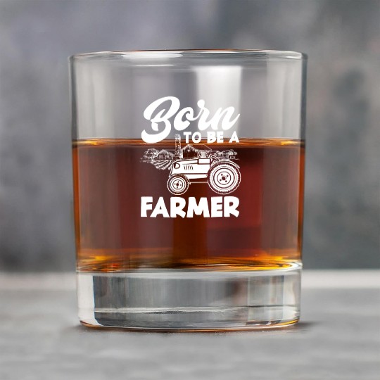 Born To Be A Farmer Funny Farmer Gift Rock Glasses