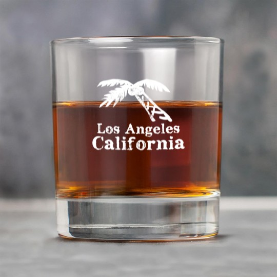 Los Angeles California Palm Tree Souvenirs Gifts Rock Glasses