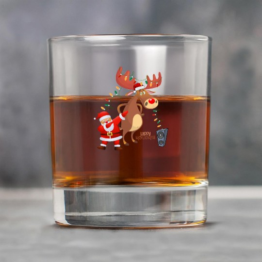 Christmas Lights Dabbing Santa Dancing Rudolph Rock Glasses