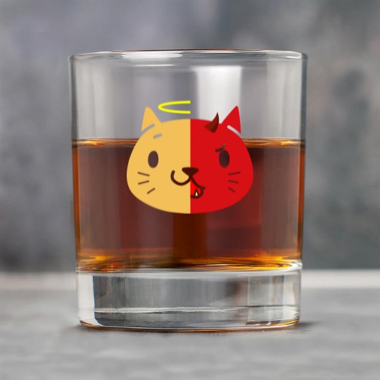 Two Face Cat Angel And Devil Rock Glasses