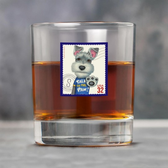 Cute Funny Schnauzer Stamp Rock Glasses