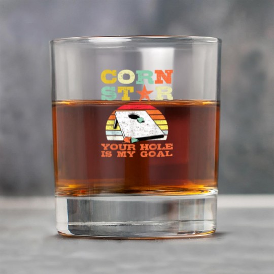 Corn Star Your Hole is My Goal Vintage Cornhole Rock Glasses