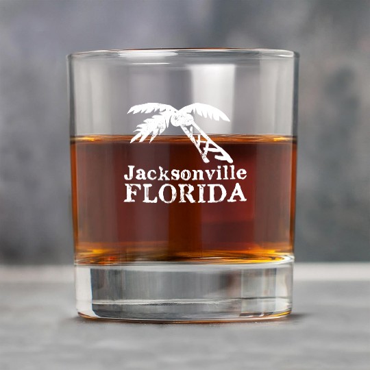 Jacksonville Florida Palm Tree Souvenirs Gifts Rock Glasses