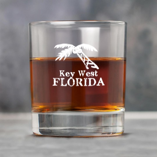 Key West Florida Palm Tree Souvenirs Gifts Rock Glasses