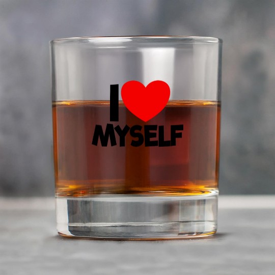 I Love Myself Red Heart Self Love Affirmation Rock Glasses