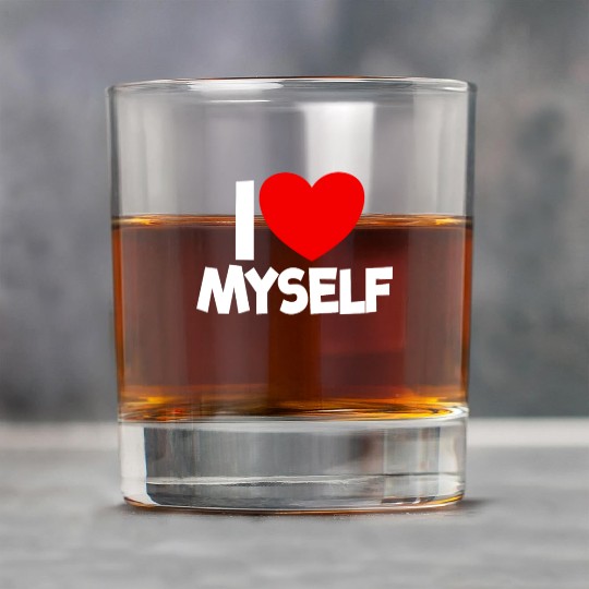 I Love Myself Red Heart Self Love Affirmation Rock Glasses