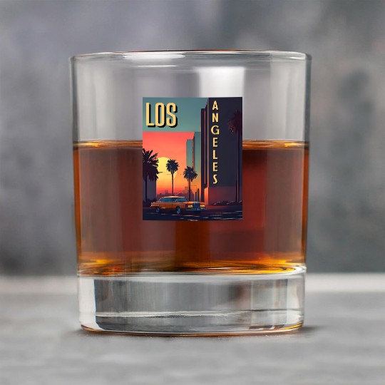 Vintage car in Hollywood Los Angeles Rock Glasses