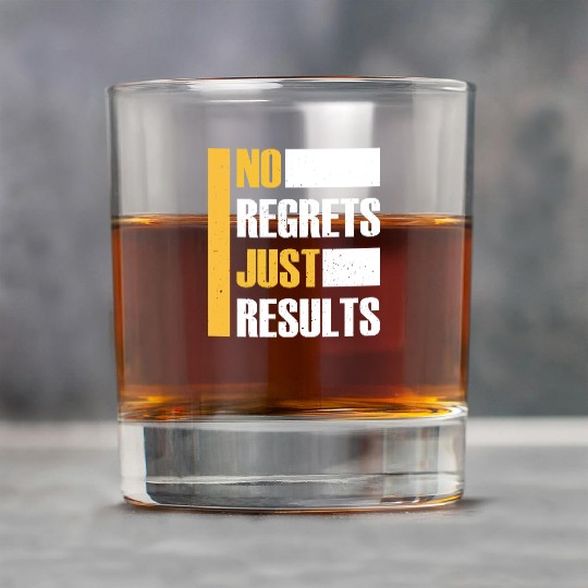 No Regrets Just Results distress grunge typography Rock Glasses