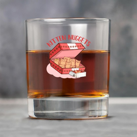 Funny Kittens as Chicken Nuggets, Cat Lover Rock Glasses