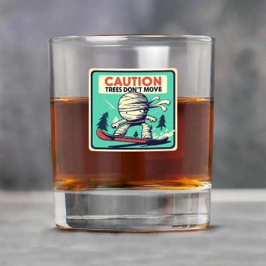 Caution trees don't move retro mummy Rock Glasses