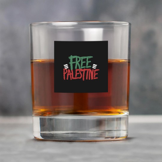 free free Palestine typography 2 Rock Glasses