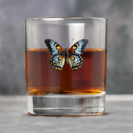 Butterfly Colorful Enchanting Delicate Insects Rock Glasses