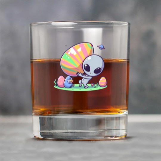 Alien with huge easter egg Rock Glasses