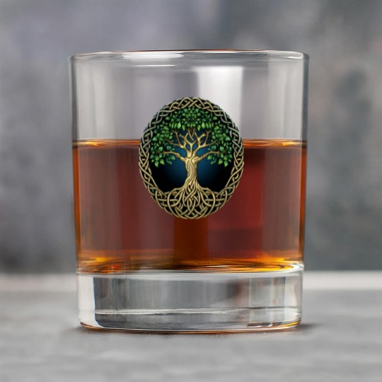 St Patricks Day Celtic Knot Tree Irish Gaelic Rock Glasses