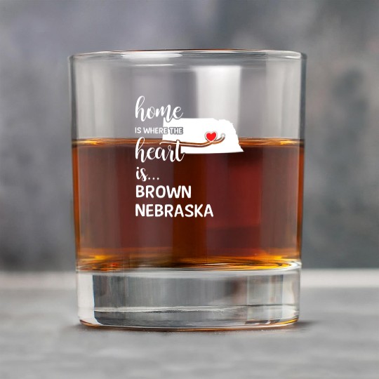 Brown County Nebraska Is Where My Heart Is Gift Rock Glasses