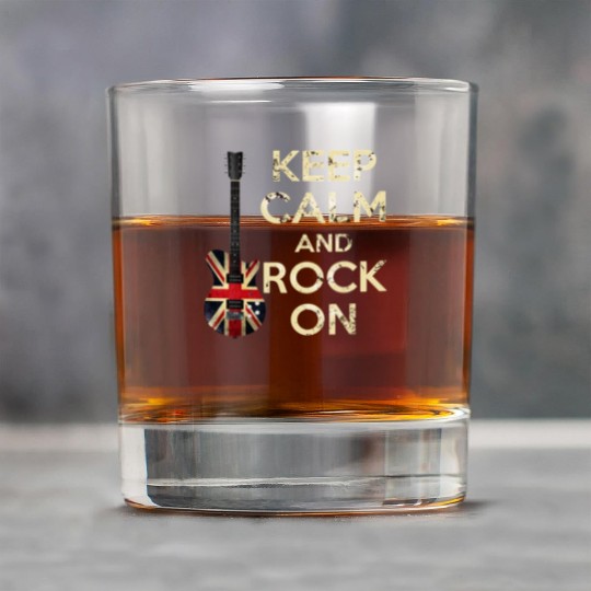Keep Calm and Rock On Union Jack Guitar Rock Glasses