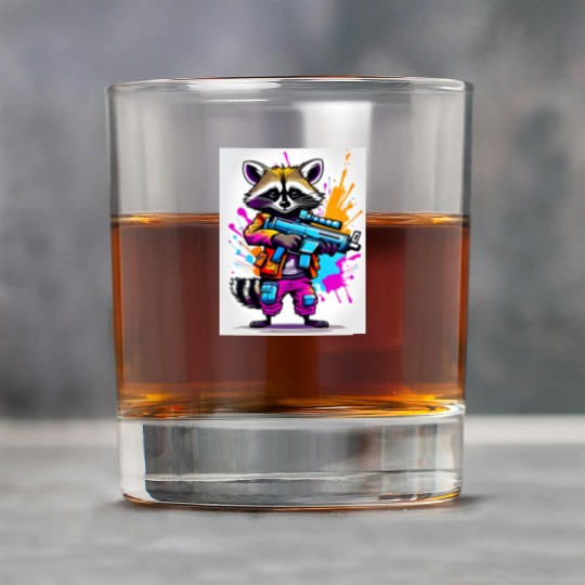 Raccoon with laser gun Rock Glasses