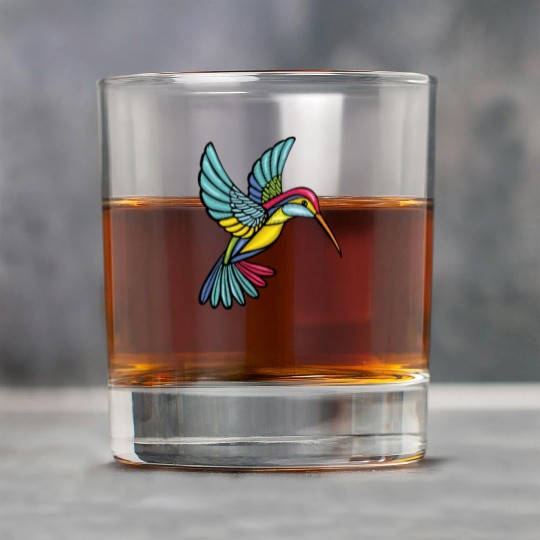 Colourful Hummingbird, Sweet and Elegant Style Rock Glasses